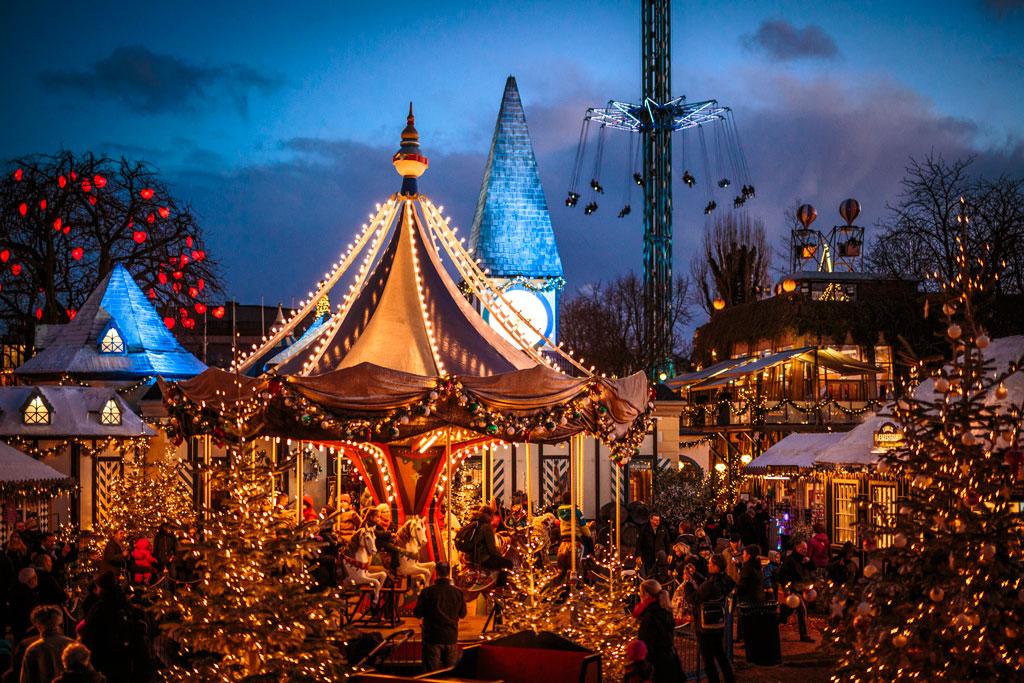 Mercado de Natal em Copenhague, na Dinamarca