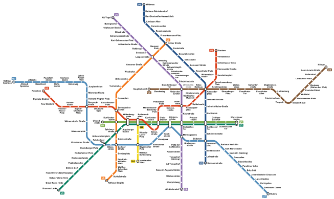 Mapa do metrô em Berlim