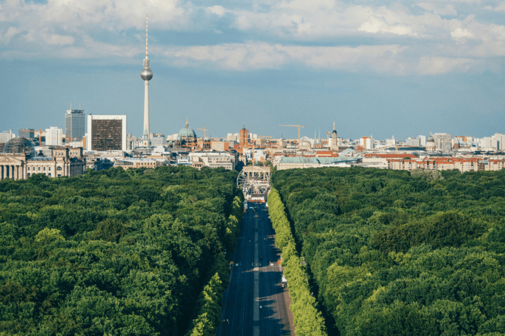Vista aérea do Tiergarten, em Berlim