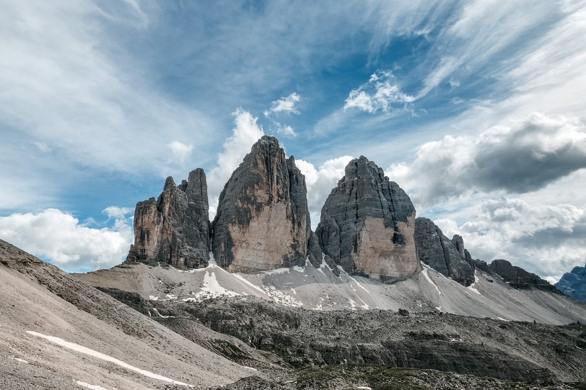 Tre Cime di Lavaredo nas Dolomitas, Italia