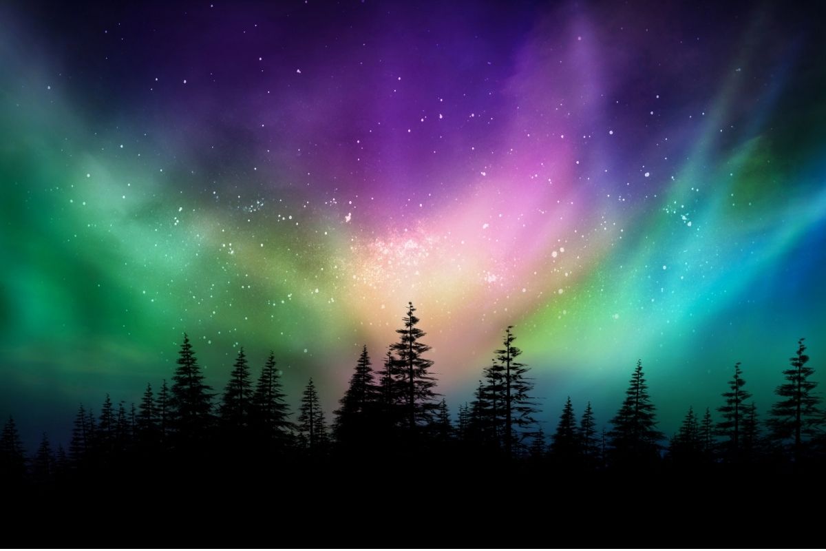 Cores da Aurora Boreal