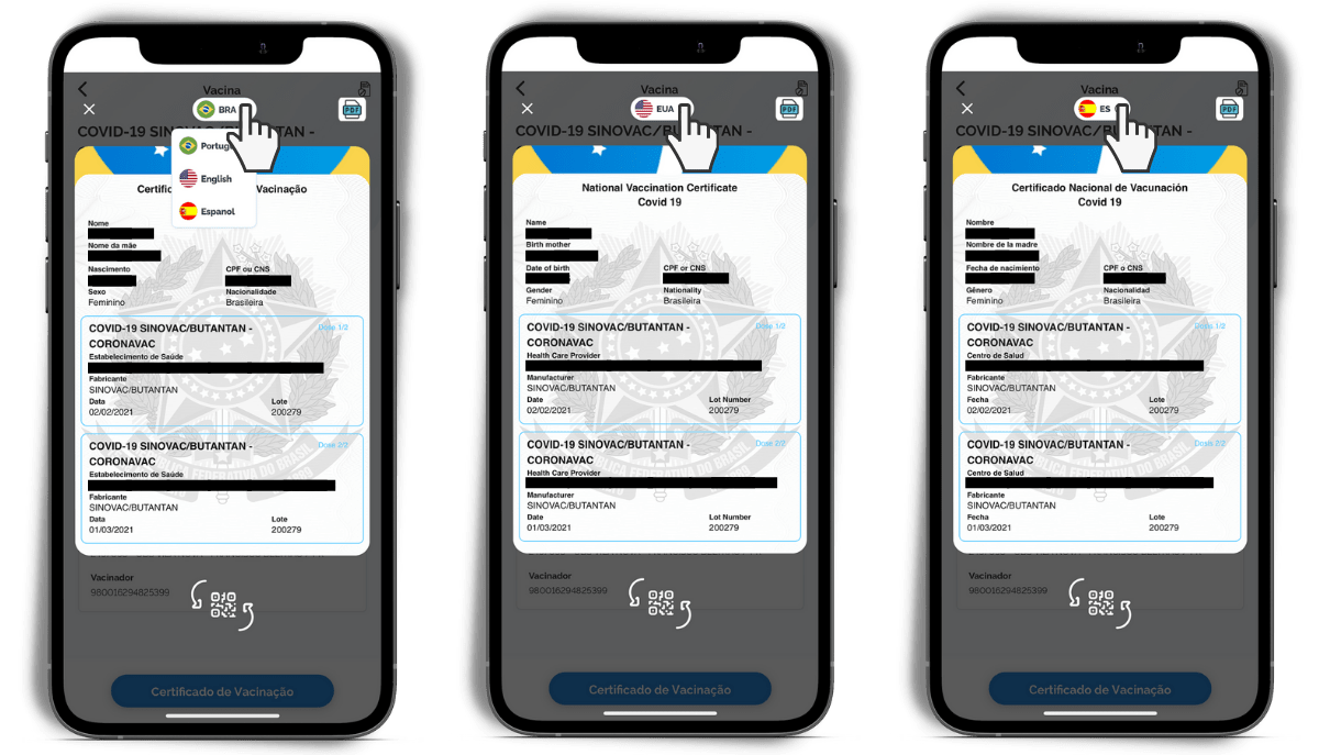 Certificado de vacinação COVID-19 - viagem internacional