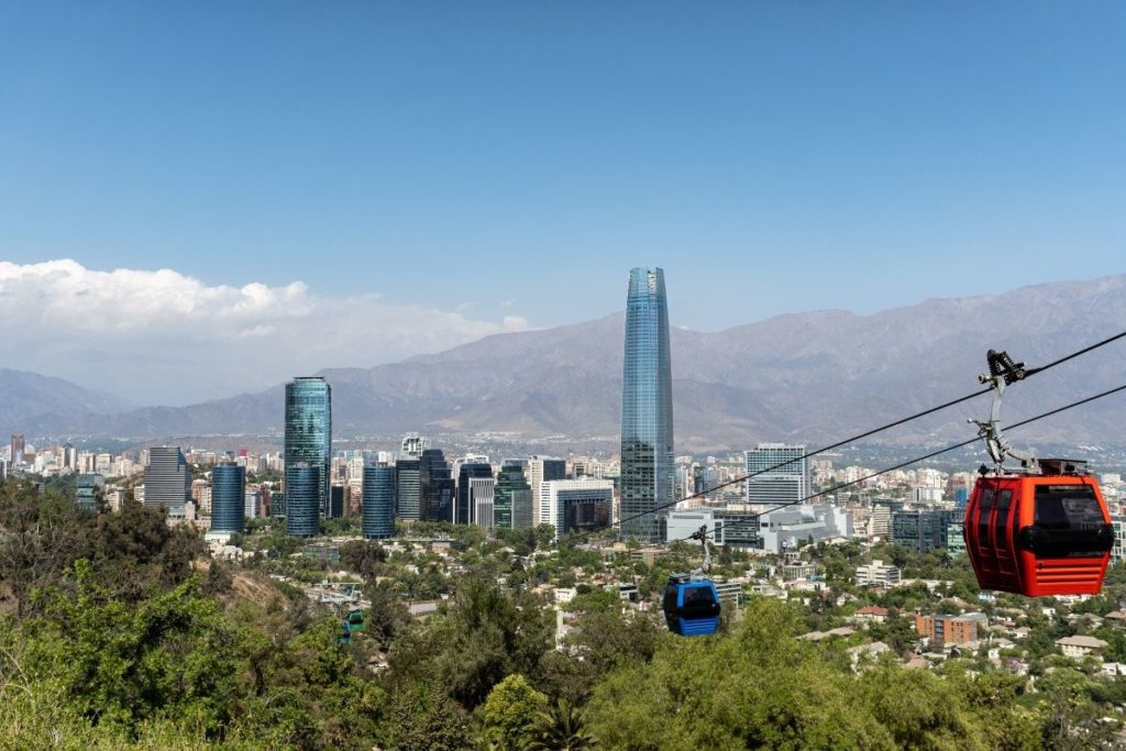 Vista do Cerro San Cristóbal em Santiago do Chile