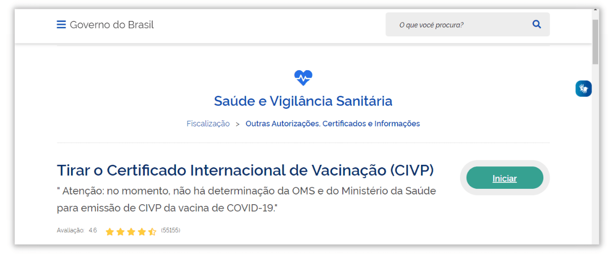 Como solicitar o Certificado Internacional de Vacinação