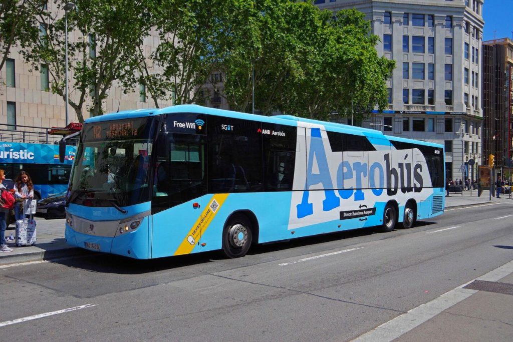 Aerobús a caminho do Aeroporto de Barcelona