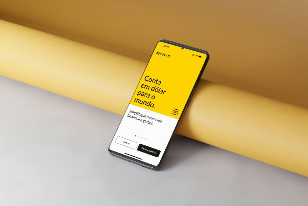 Aplicativo da Nomad Global em celular