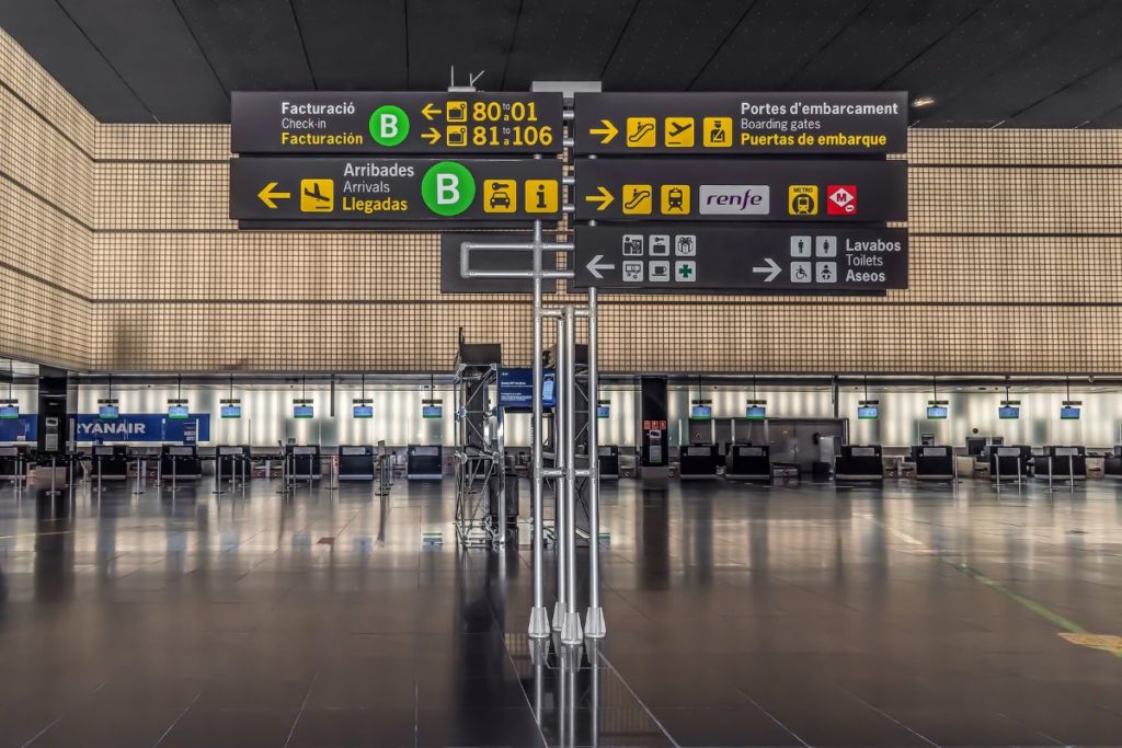 Área de checkin do Aeroporto de Barcelona El Prat