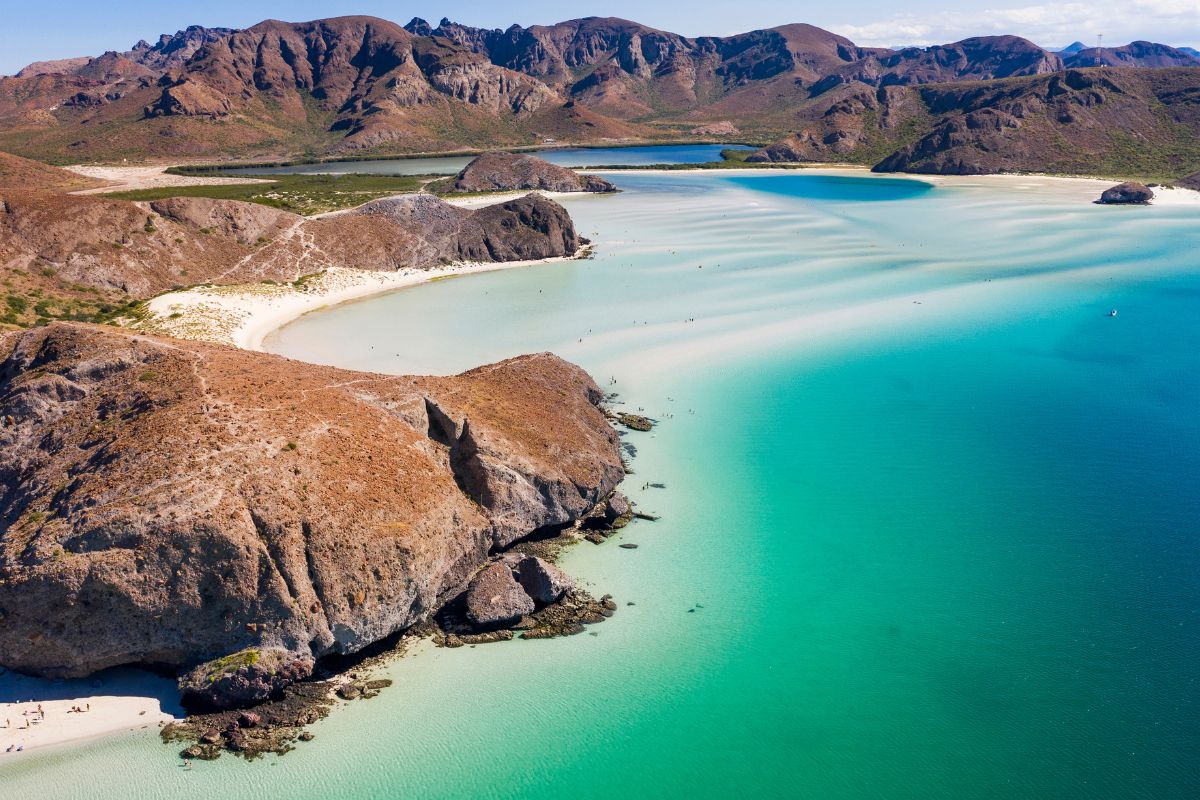 Panorama da Praia Balandra, na Baja Califórnia, México