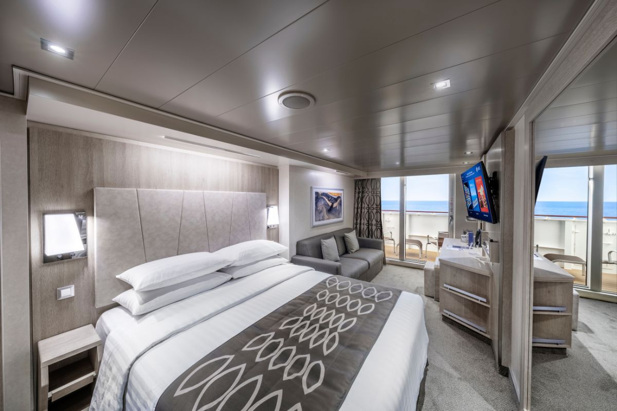 Cabine com varanda do navio MSC Seashore