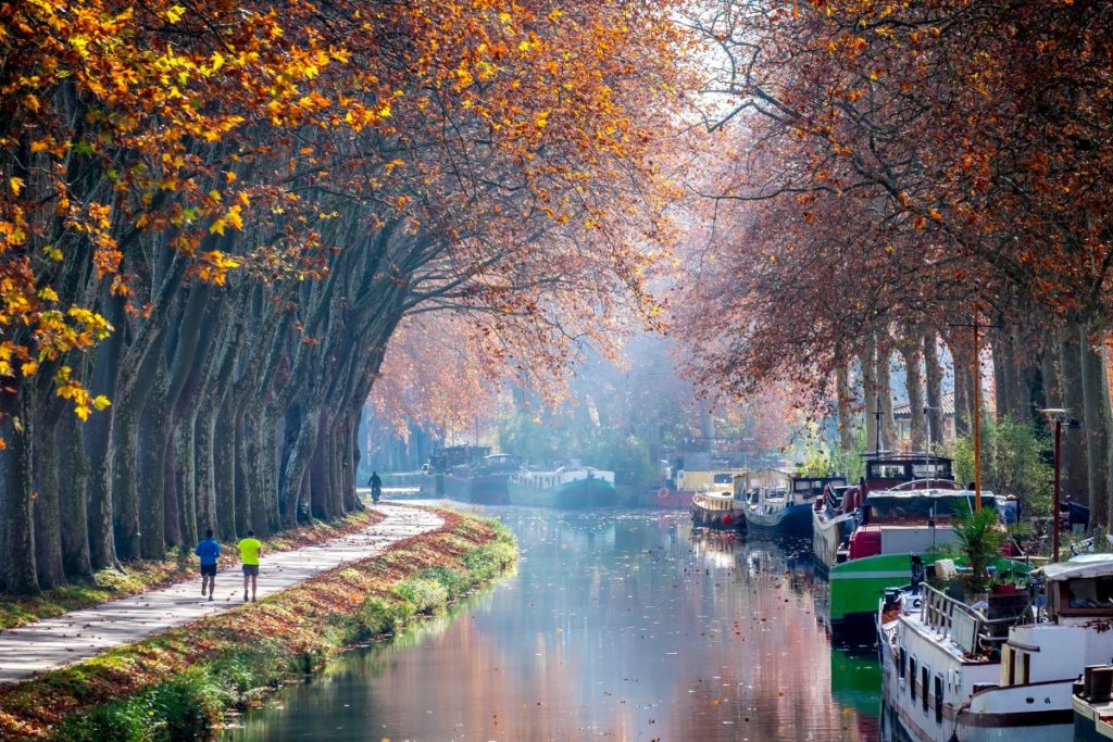 Canal du Midi, em Toulouse, no outono