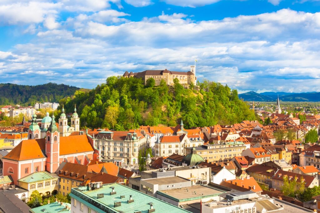 Imagem panorâmica do Castelo de Liubliana