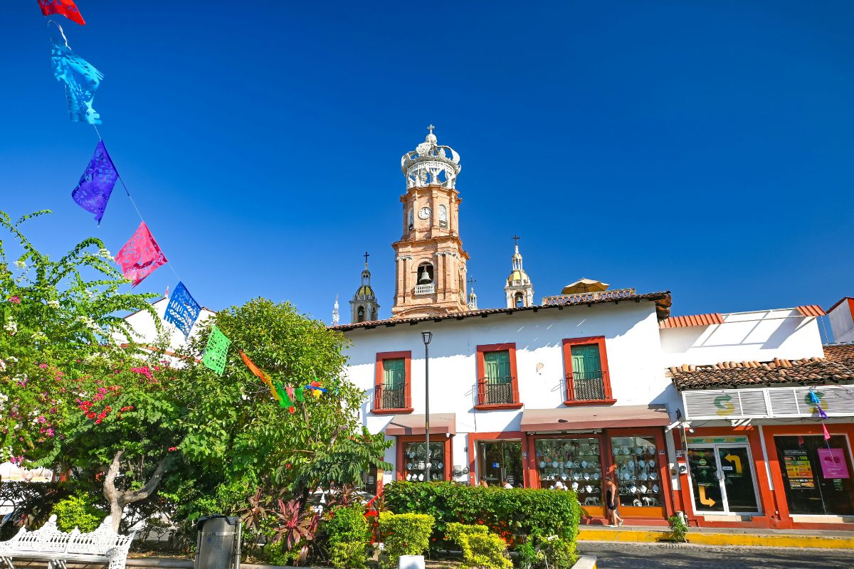 Casarões antigos no centro de Puerto Vallarta
