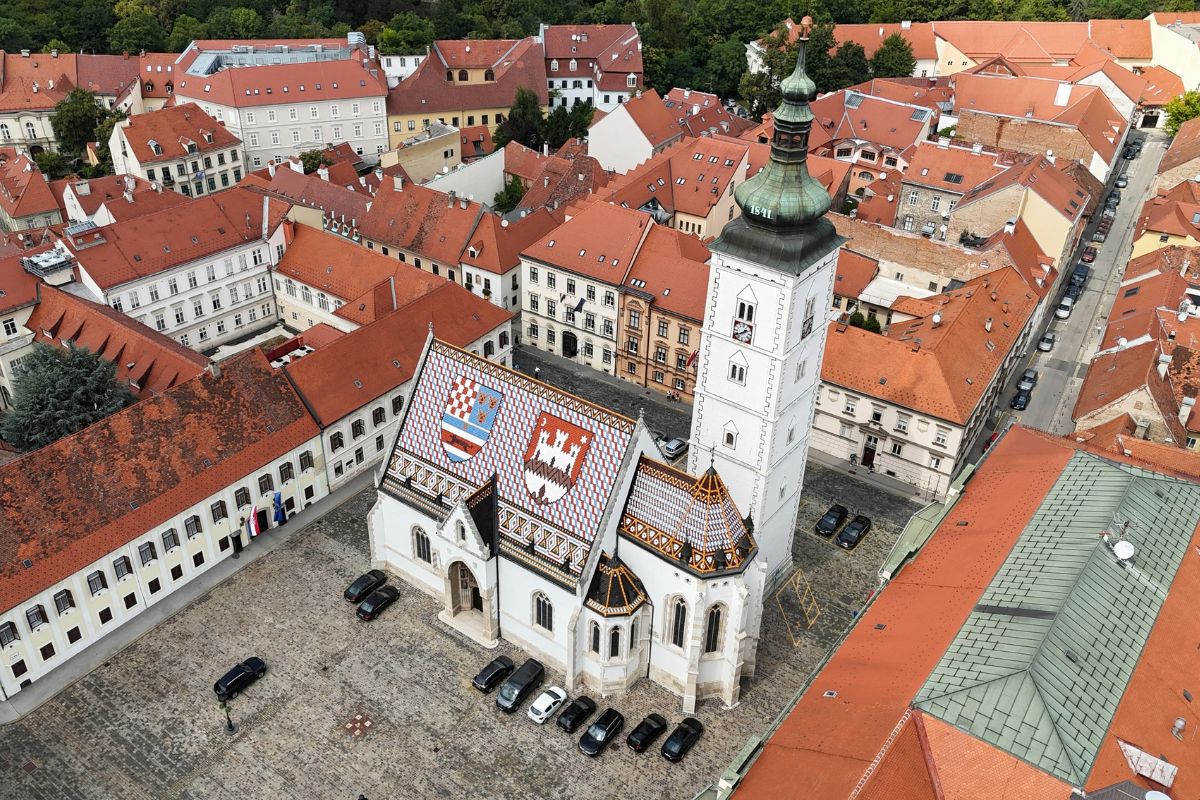 Imagem panorâmica da Cidade Alta de Zagreb