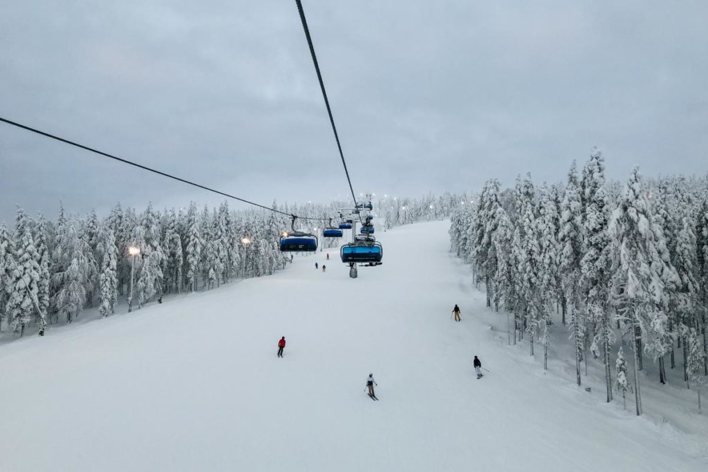 Estação de Ski em Levi na Lapônia, Finlândia