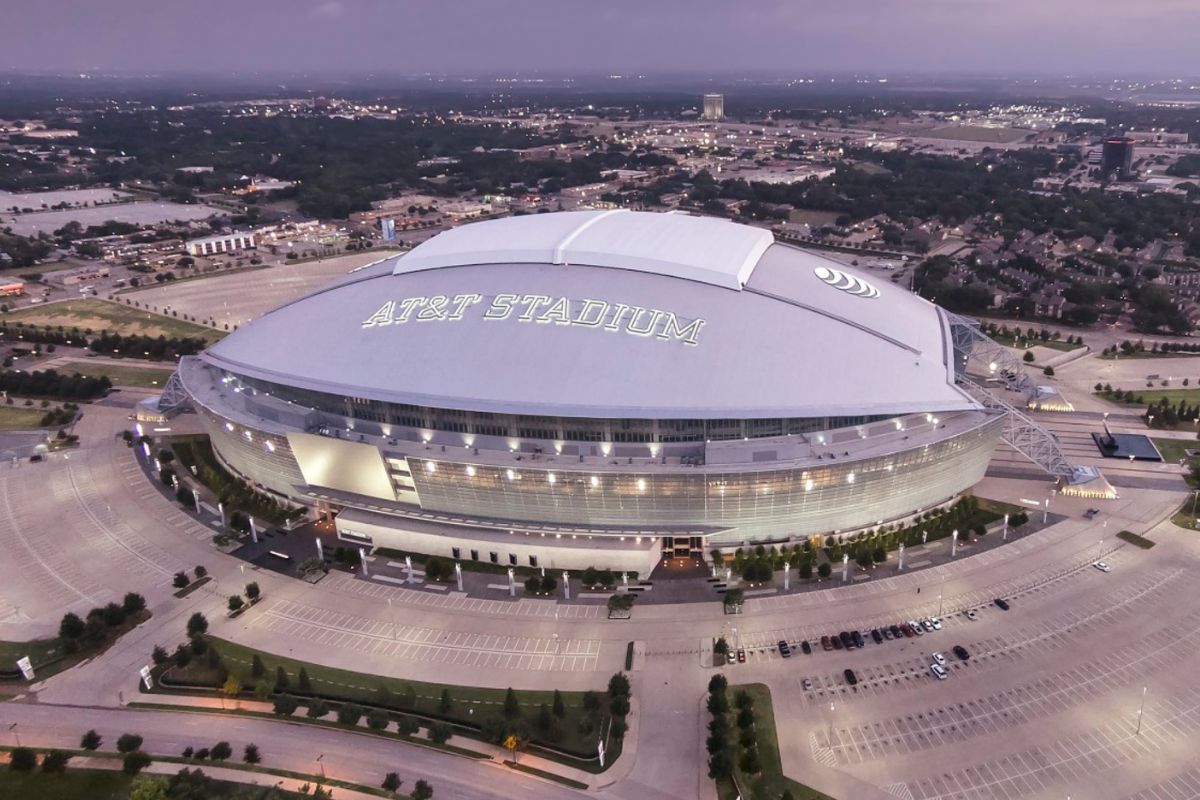Imagem aérea do estádio de Dallas, Estados Unidos