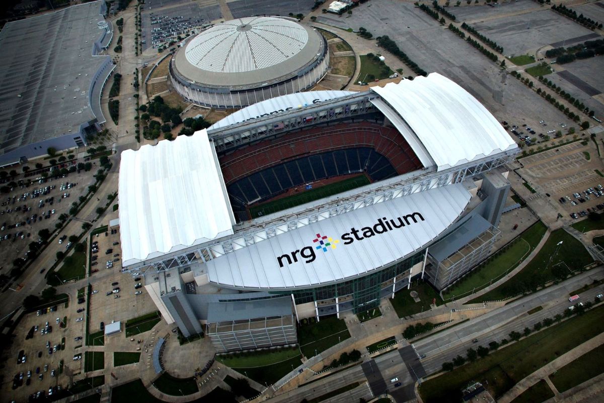 Imagem aérea do estádio da Copa do Mundo 2026 em Houston