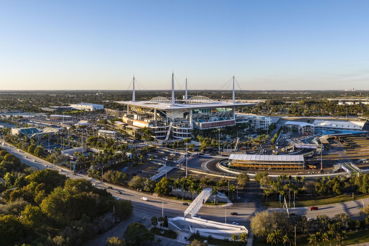 Imagem panorâmica do estádio da Copa do Mundo 2026 em Miami
