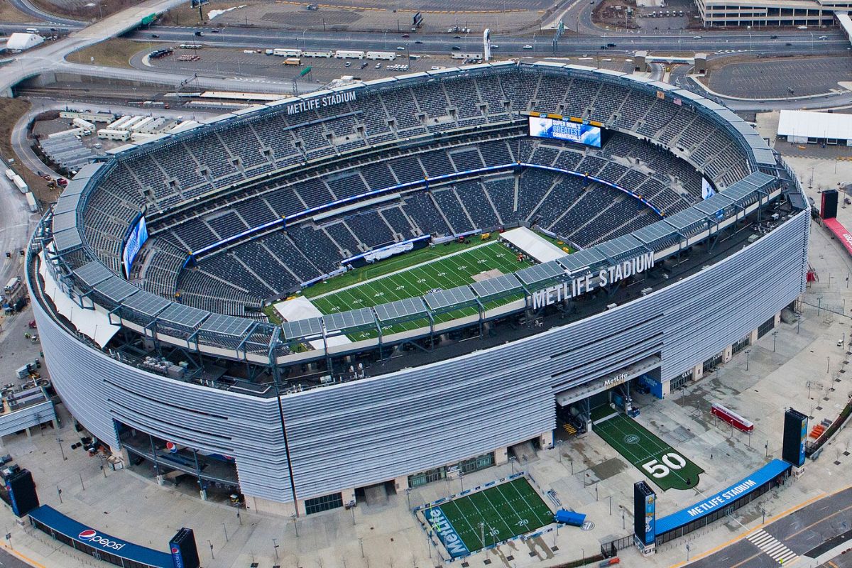 Panorâma do estádio de New Jersey e Nova York
