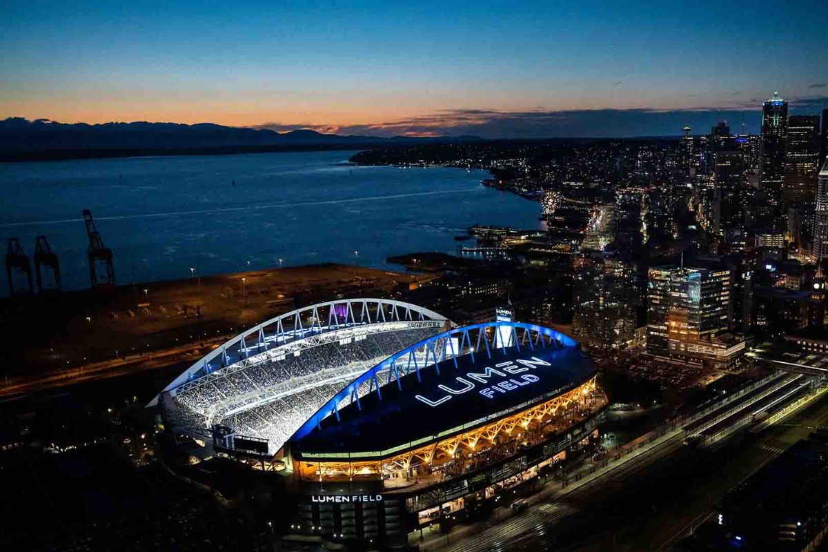 Panorâma do estádio de Seattle, nos Estados Unidos