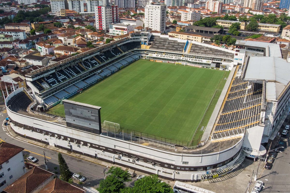 Panorama do estádio Vila Belmiro, em Santos