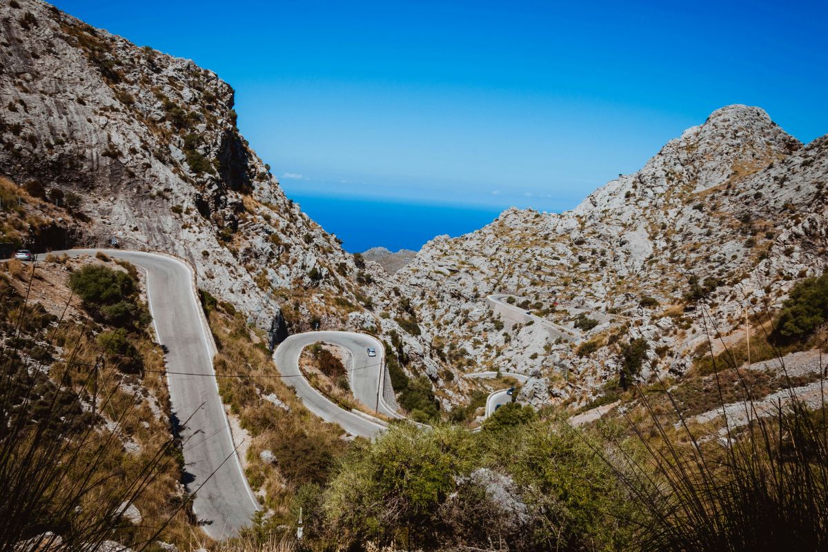 Panorama de estrada na Ilha de Maiorca