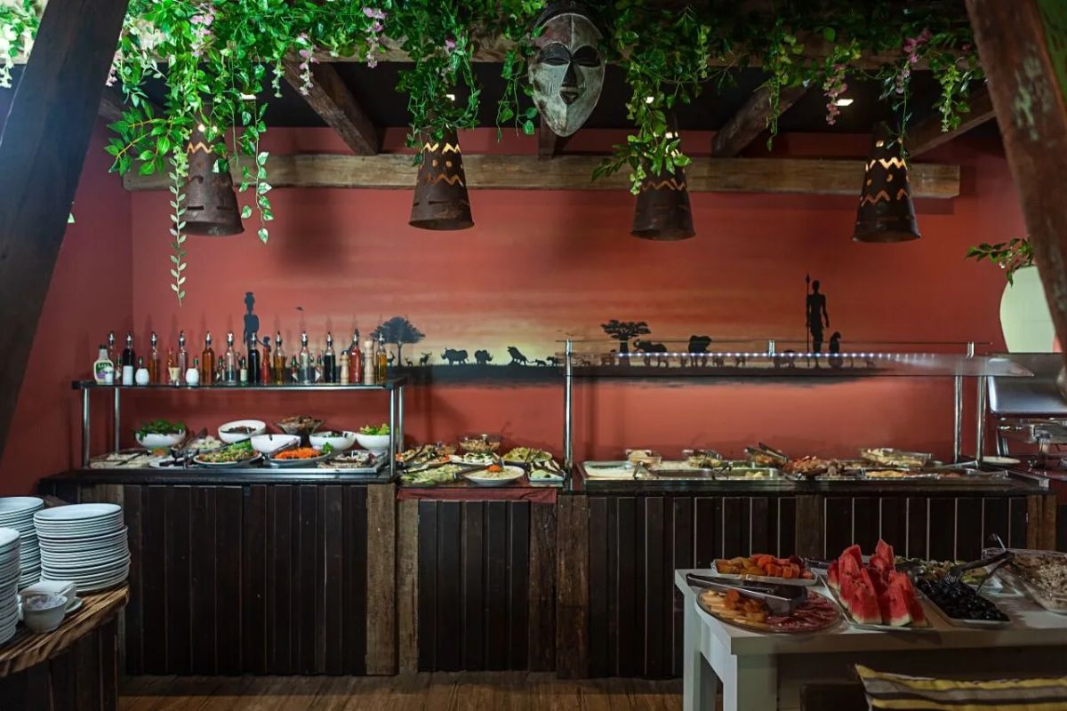 Buffet livre do Makanda Restaurante, em Gramado