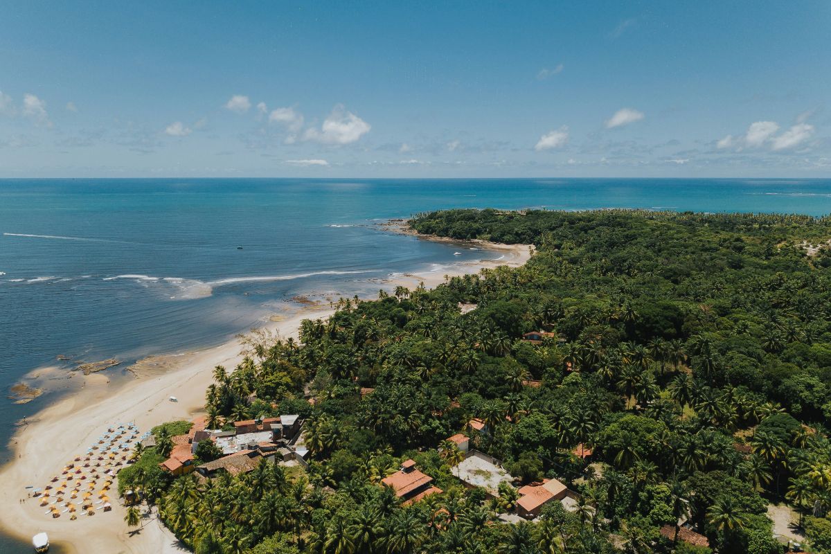 Imagem panorâmica de Boipeba, na Bahia