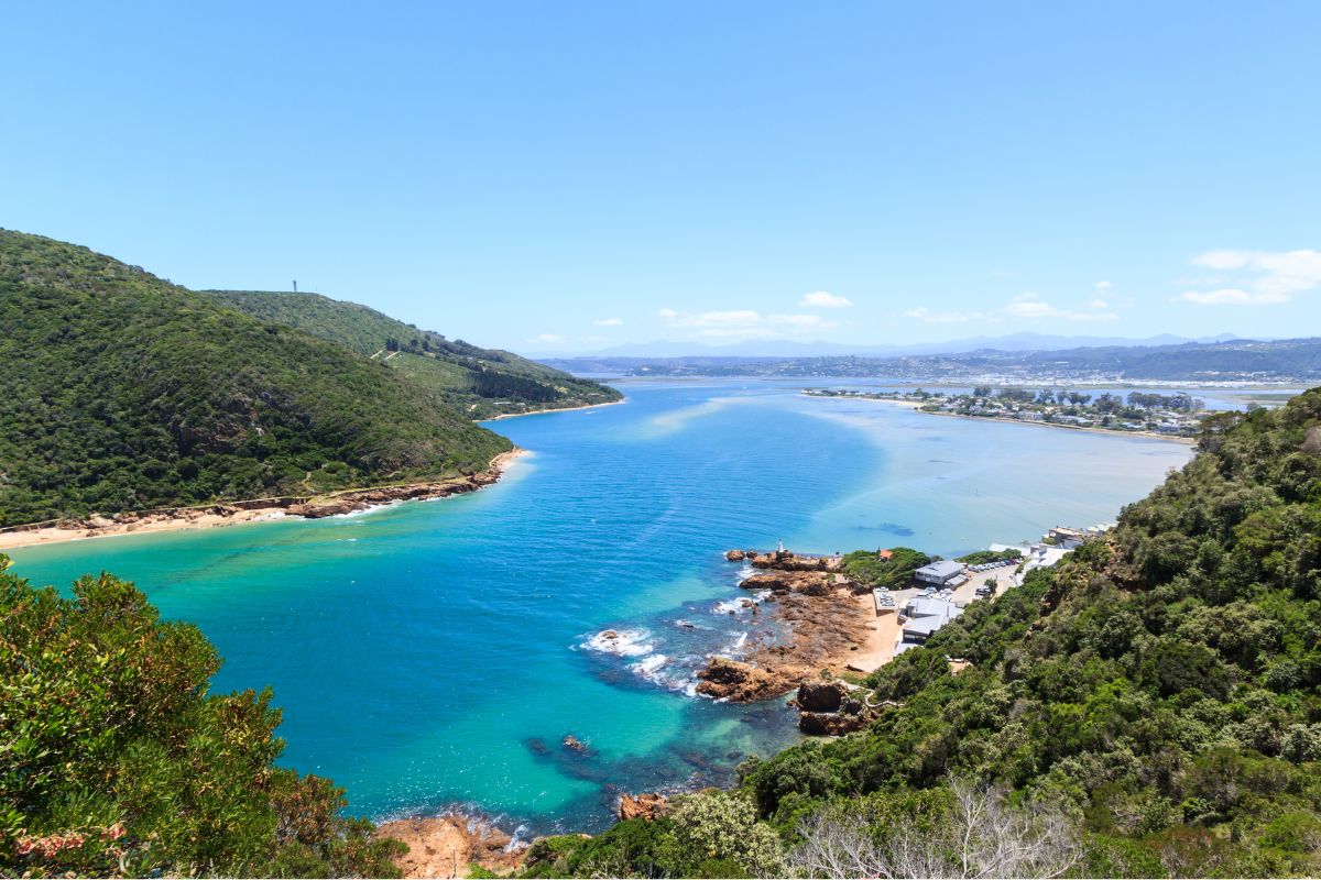 Panorama do Knysna Heads Viewpoint, Garden Route