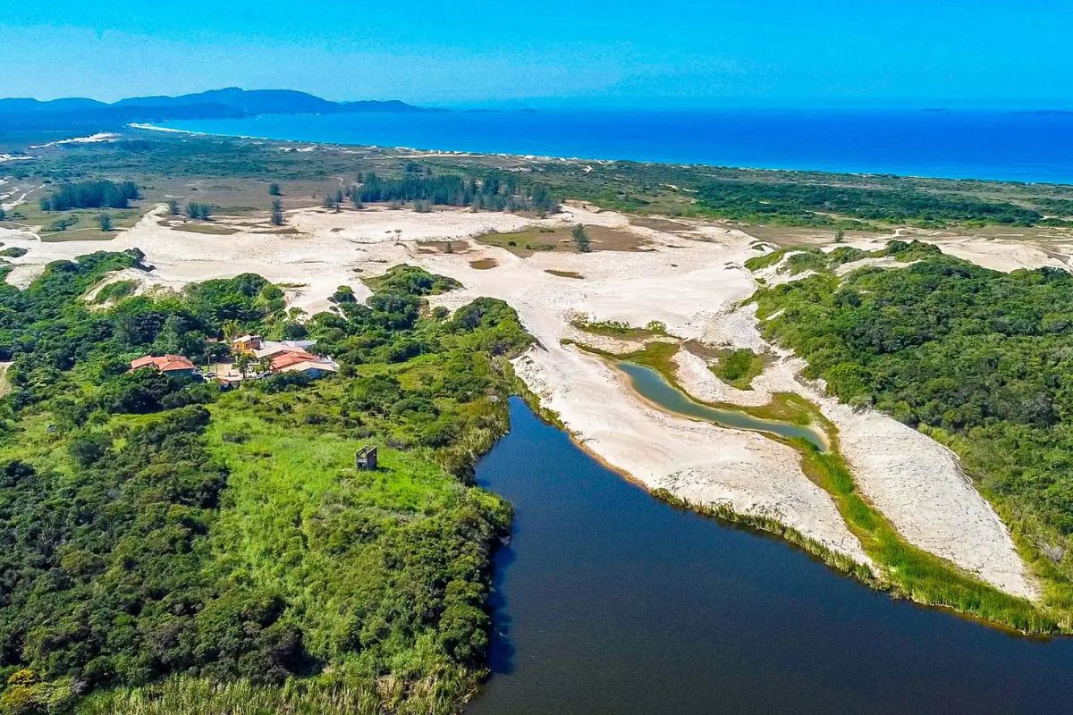 Imagem panorâmica das Dunas do Peró