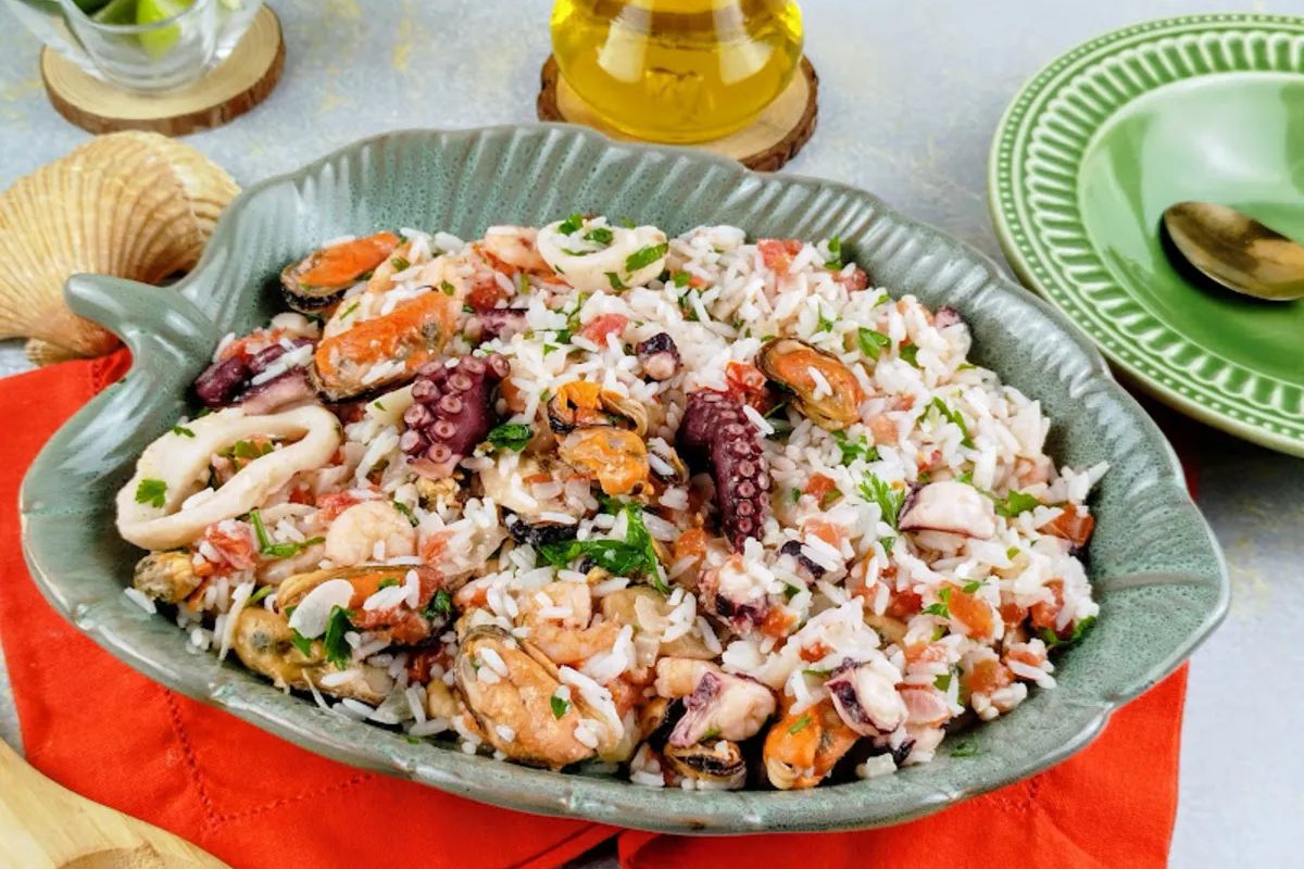 Prato com massada de marisco