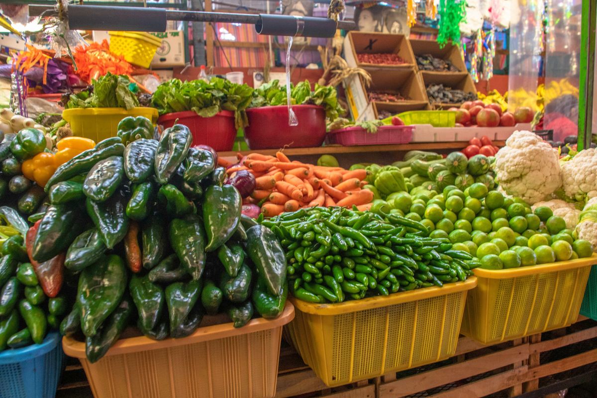 Legumes do Mercado Ignacio Ramírez, no México