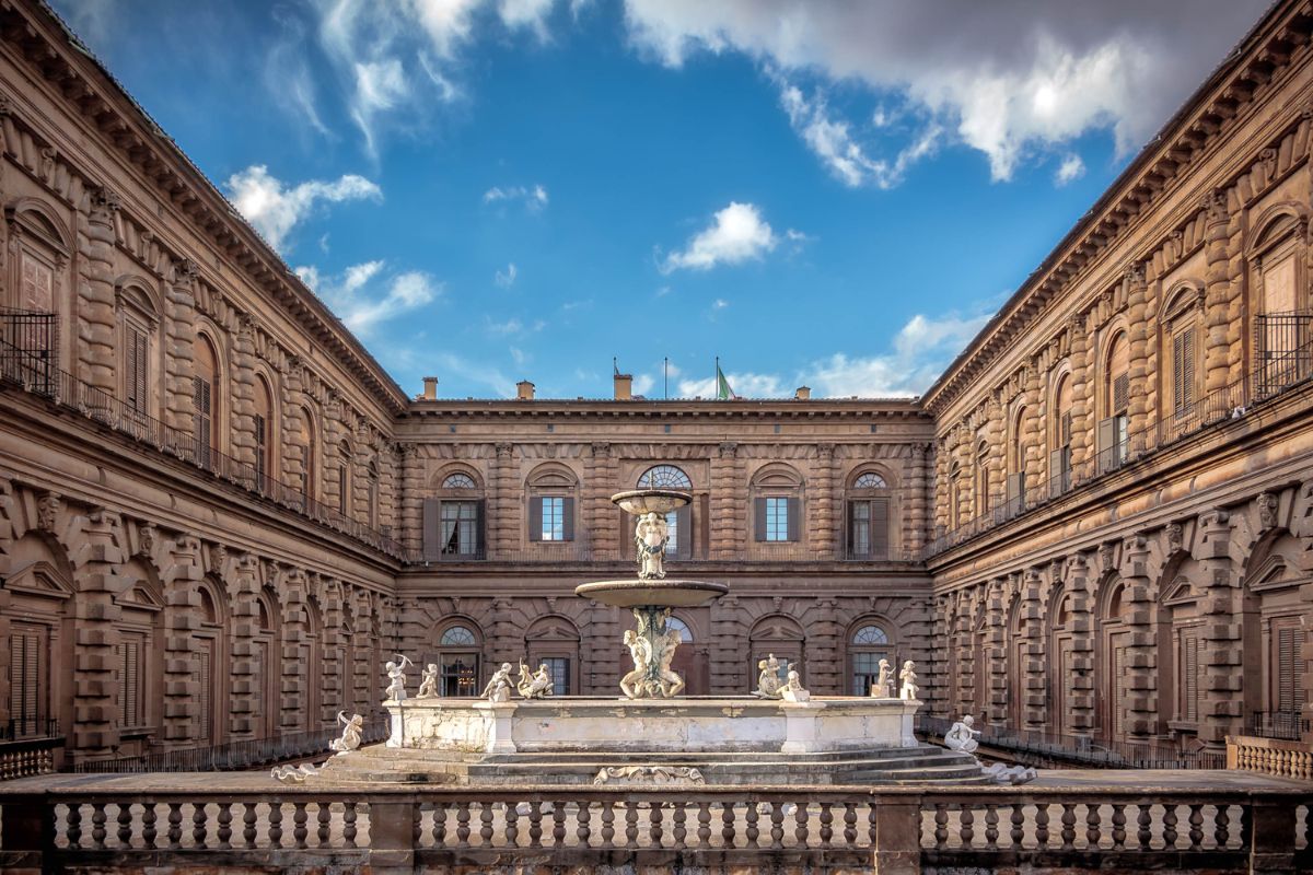 Pátio interno do Palazzo Pitti, em Florença