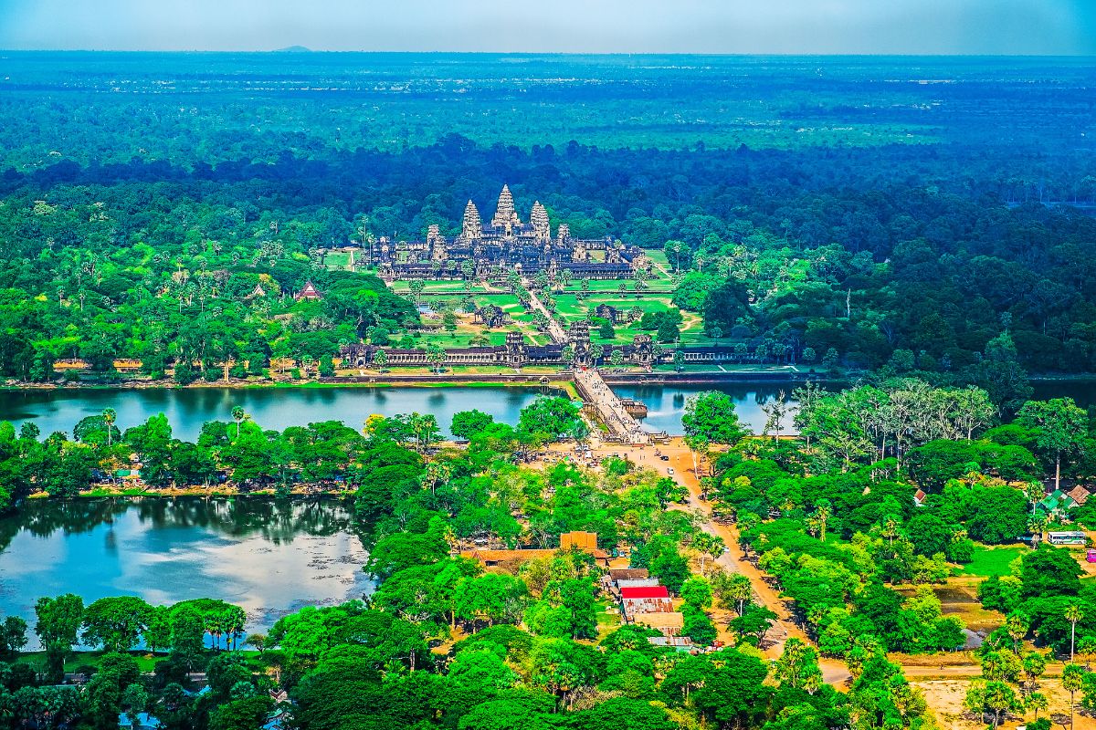 Imagem panorâmica do Angkor Archaeological Park