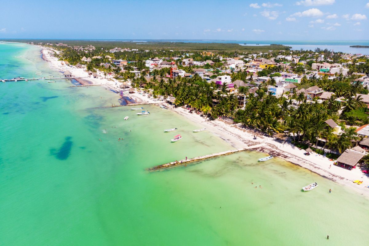 Imagem panorâmica de Holbox, ilha do México