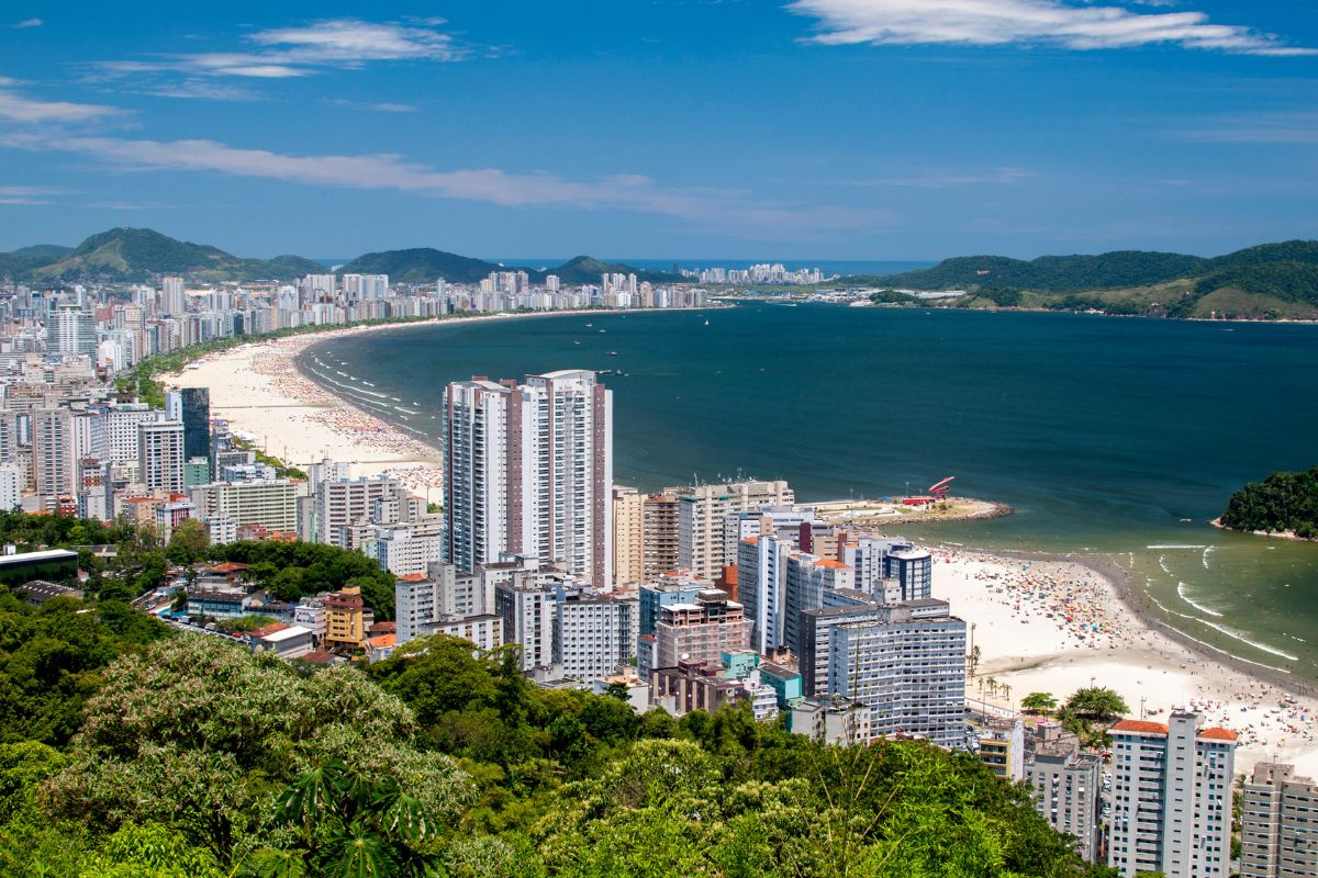 Panorama de Santos, litoral de São Paulo