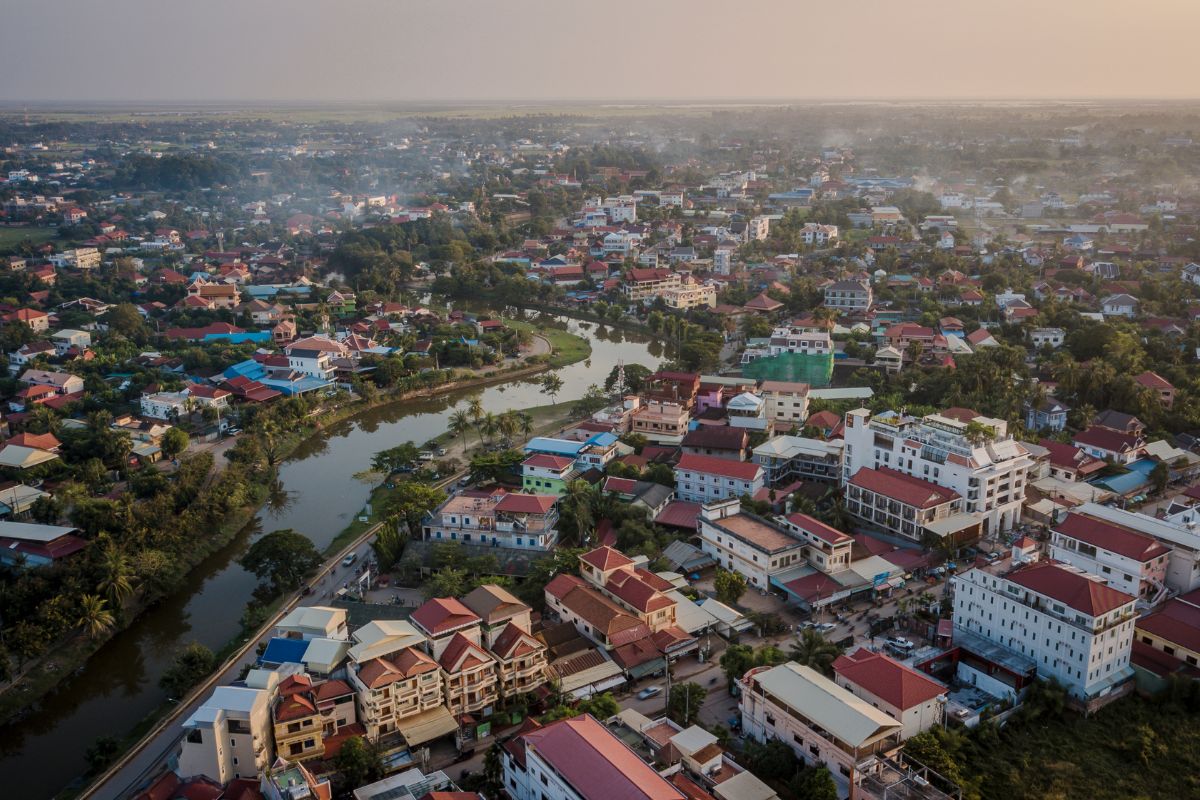 Imagem panorâmica da cidade de Siem Reap