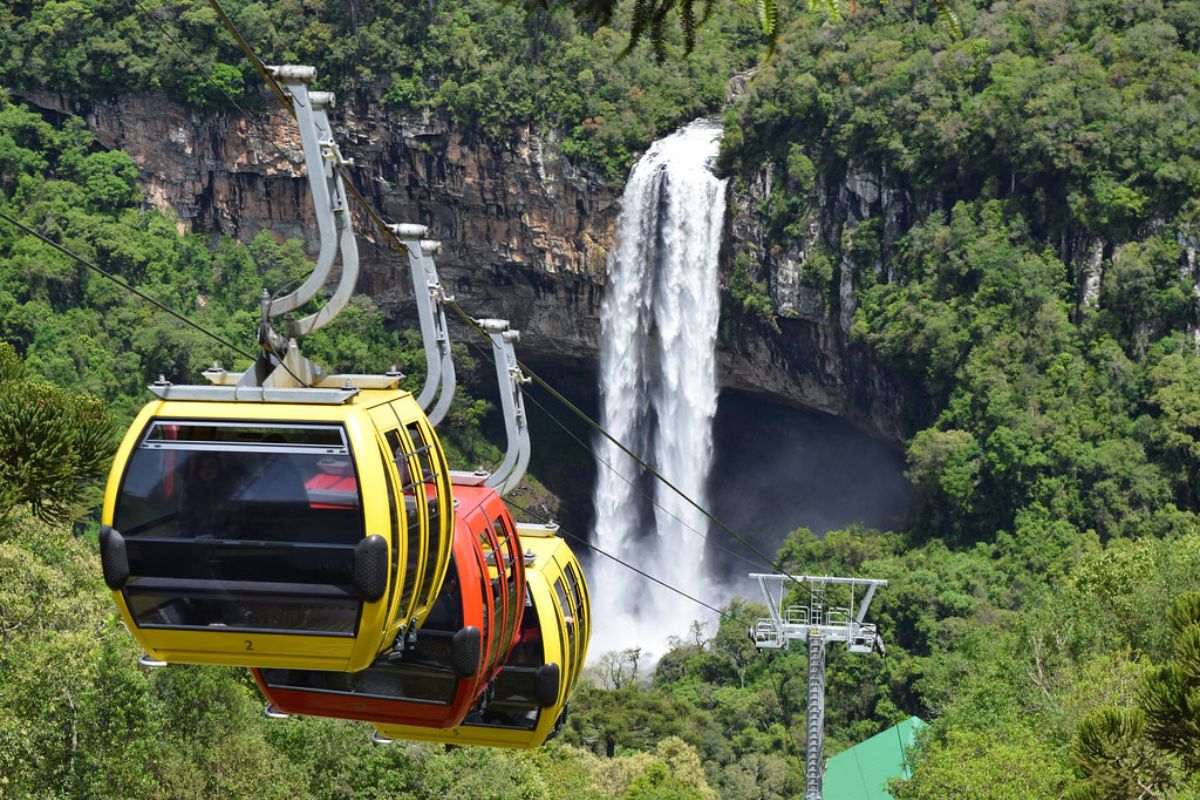 Bondinhos da Cascata do Caracol, em Canela