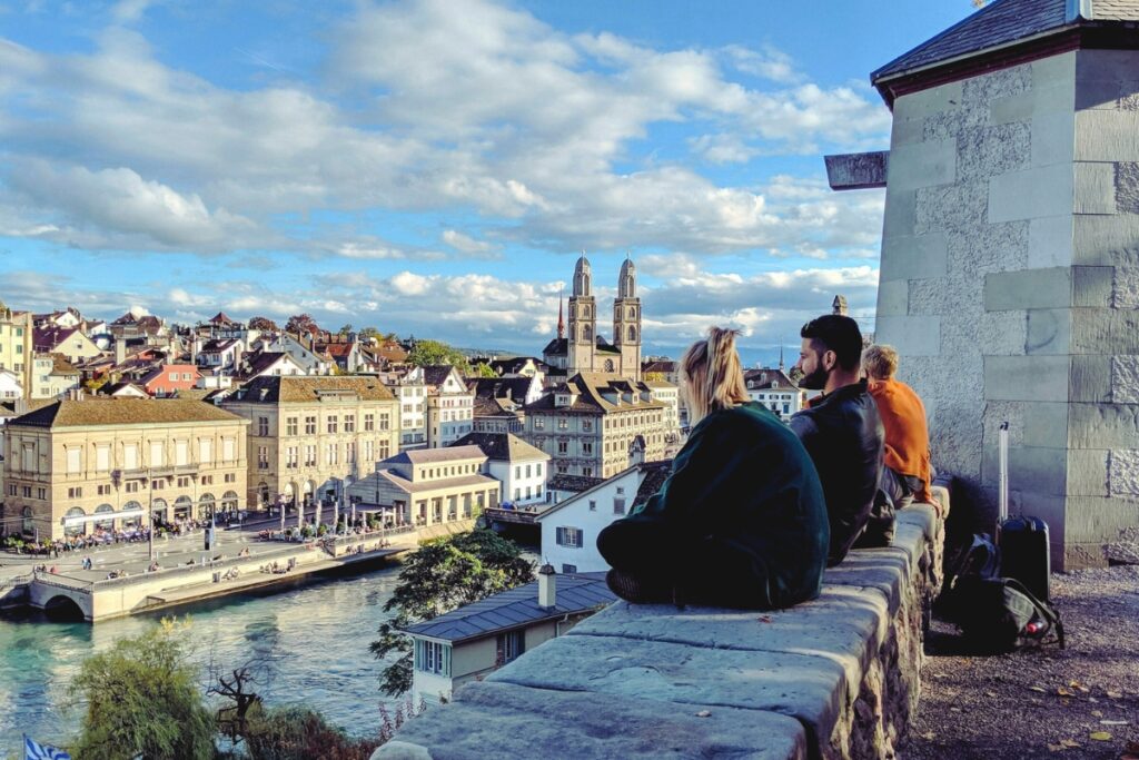 Vista das fortificações do Parque Lindenhof, em Zurique