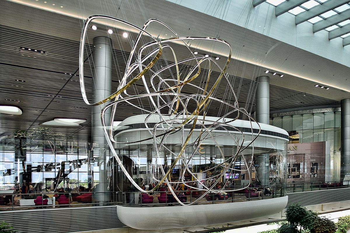 Escultura Petalclouds, no Aeroporto de Singapura