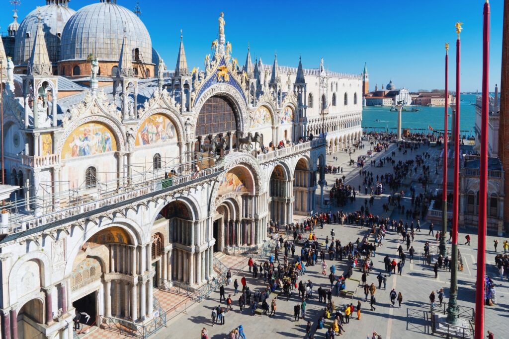 Praça San Marco, no coração do bairro San Marco em Veneza