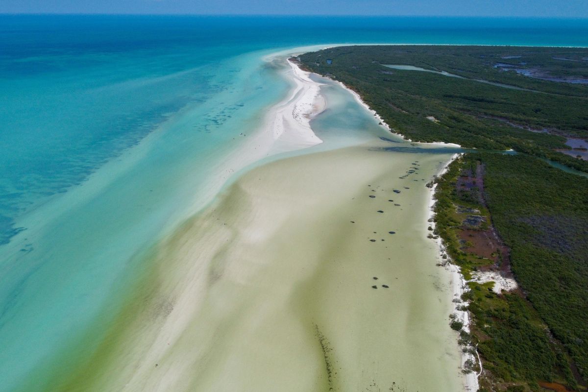 Imagem panorâmica da Punta Mosquito, em Holbox
