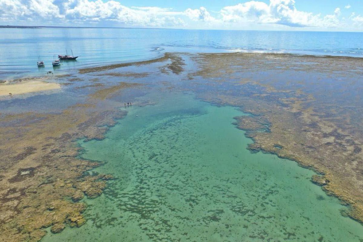 Panorama do Recife de Fora, em Porto Seguro