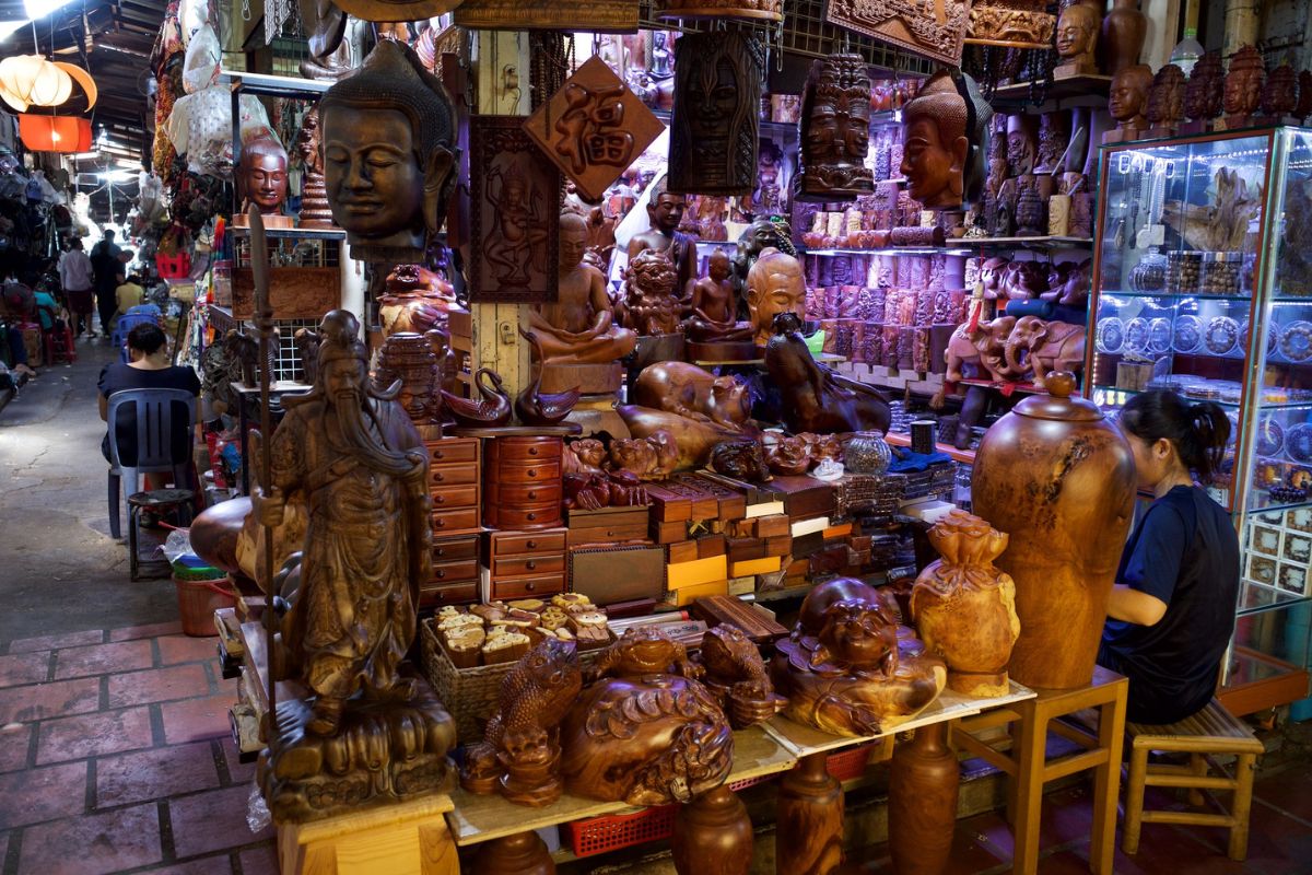 Barraca do Russian Market, na capital do Camboja