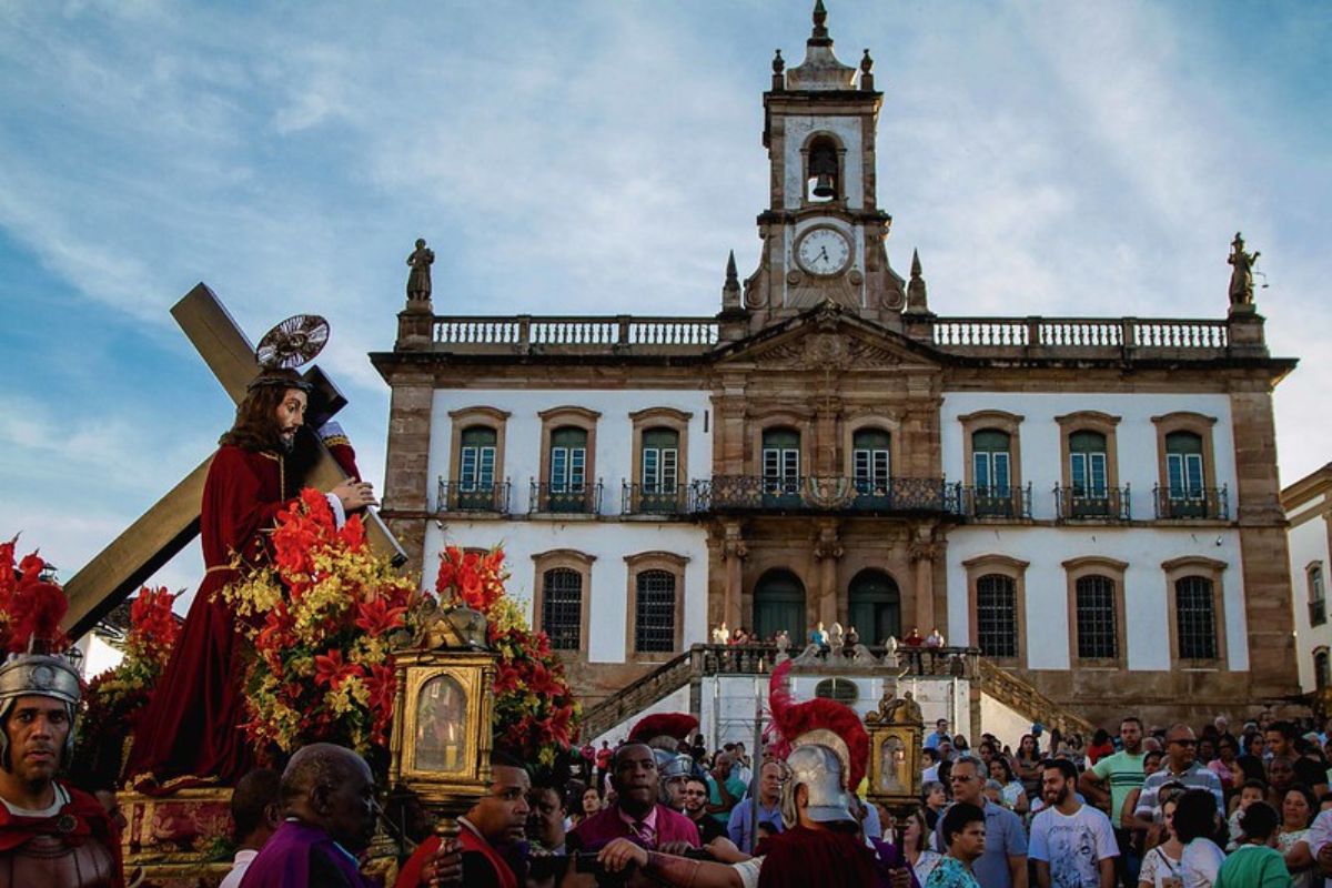 Celebração durante a Semana Santa em Ouro Preto