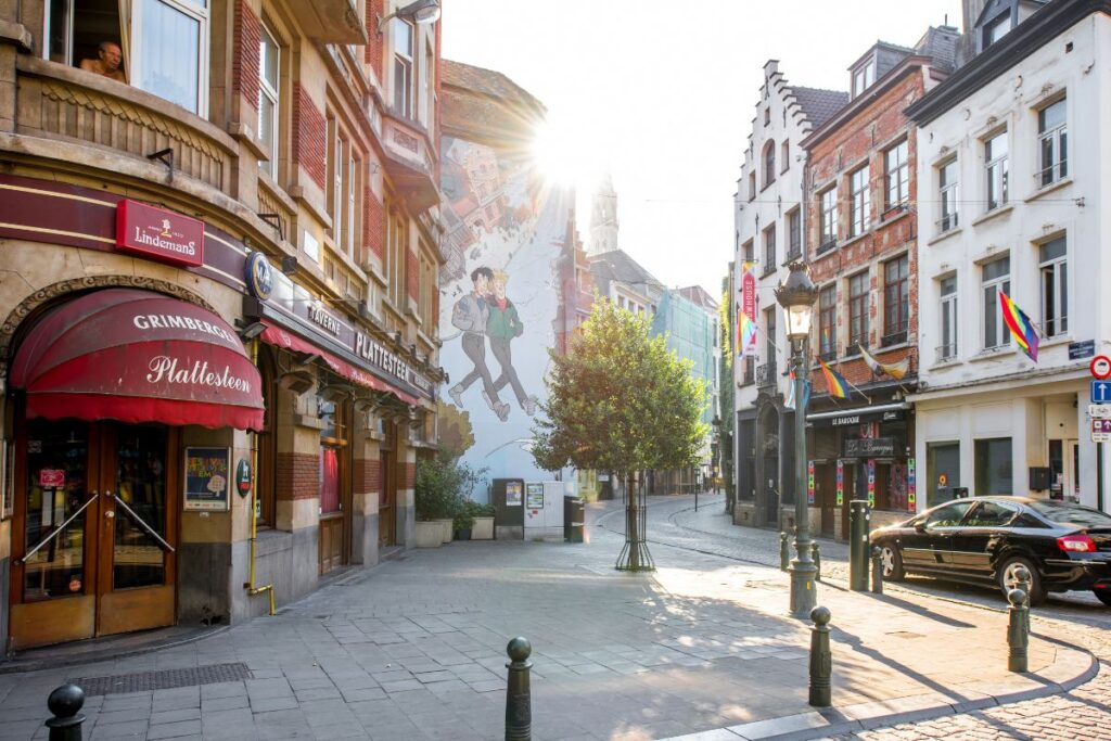 Mural pintado nas ruas de Bruxelas, na Bégica
