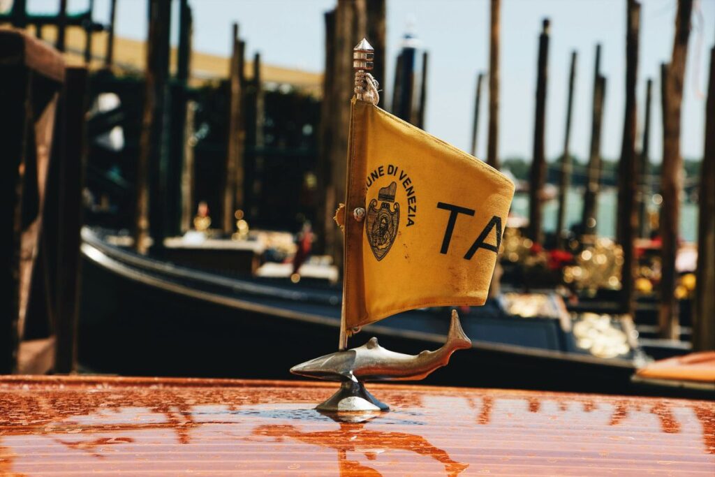 Símbolo do taxi aquático de Veneza