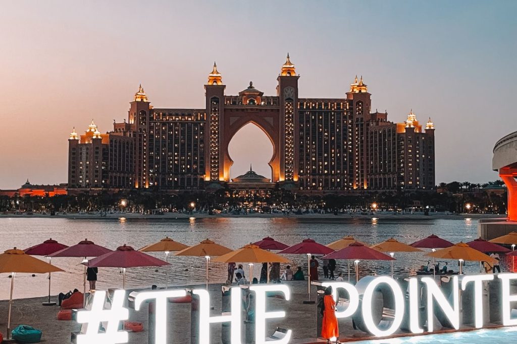Pôr do sol no The Pointe em Dubai