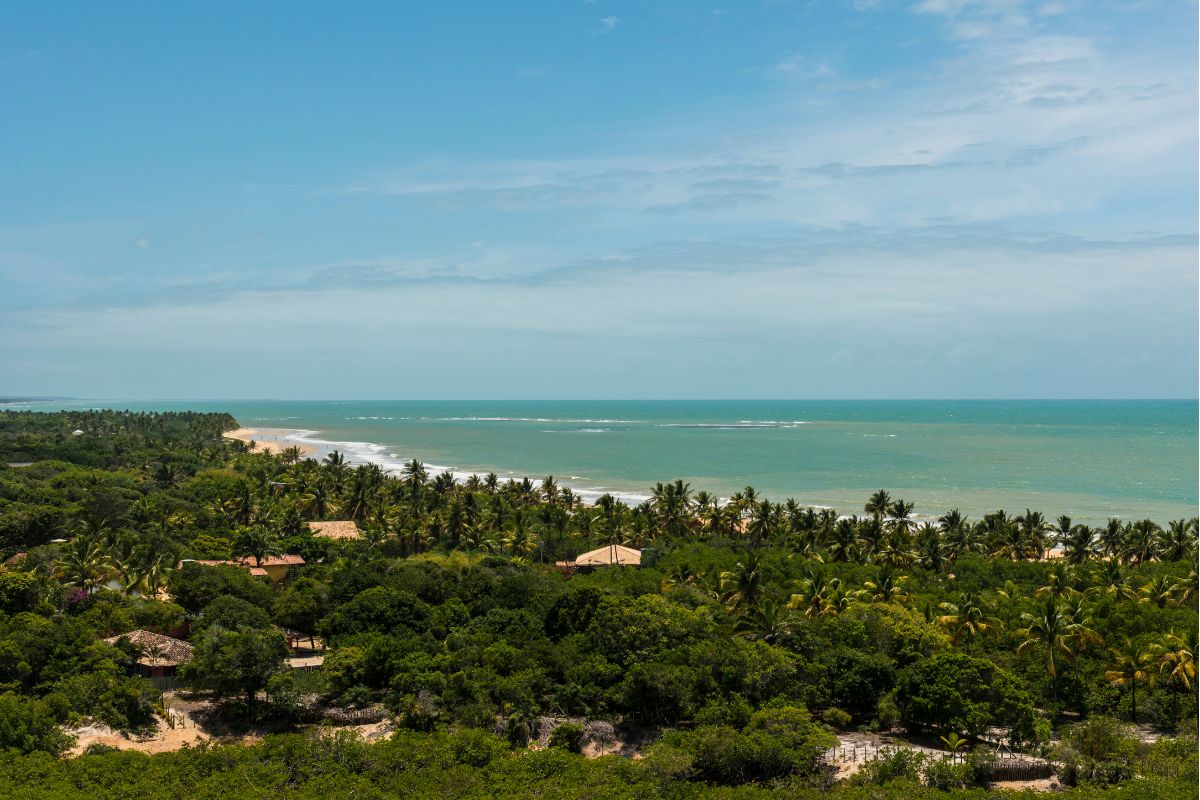 Panorama do mar em Trancoso, Bahia