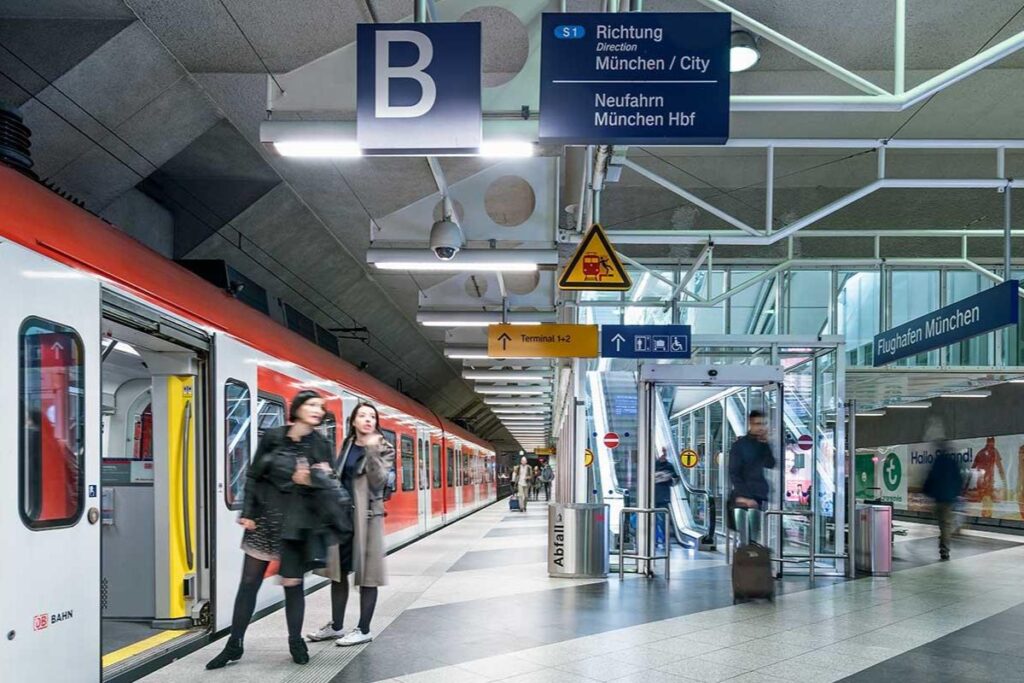 Estação de trem no Aeroporto de Munique