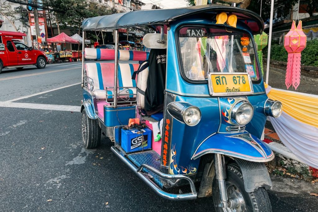 Tuk-Tuk no centro de Chiang Mai, na Tailândia